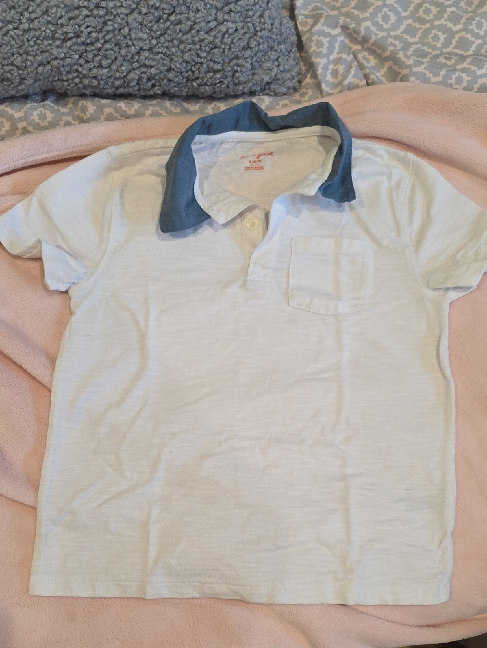 Cat & Jack White Tee with Chambray Collar